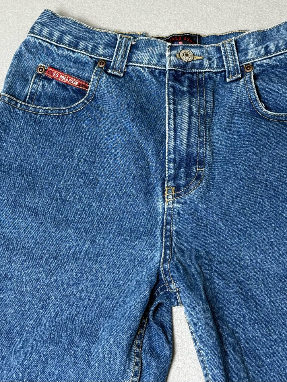 US Polo Assn Jeans Co Mens Blue Denim Carpenter Shorts Size 14 Medium Wash Y2K - Picture 4 of 10